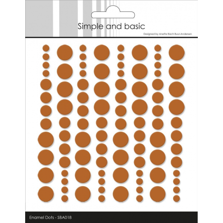 Naklejki wypukłe Simple and Basic - Enamel Dots - COGNAC / KONIAK 96 szt. - Simple and Basic - 1