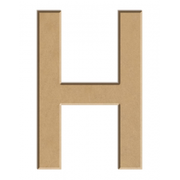 Litera płaska H z MDF - 10 cm