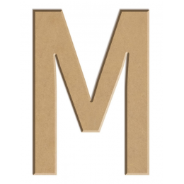 Litera płaska M z MDF - 10 cm