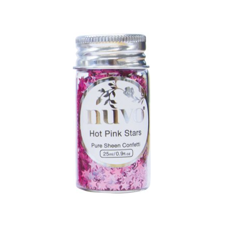 Nuvo confetti - Hot Pink Stars różowe 25 ml - Tonic Studios - 1