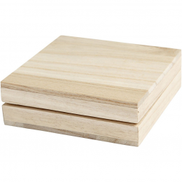Drewniane pudełko z przykrywką - Creativ Company 10x10x3cm - Creativ Company - 3