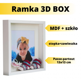 Ramka 3D do metryczki BD Art - BIAÅ�A 23x23 cm - BD Art - 1