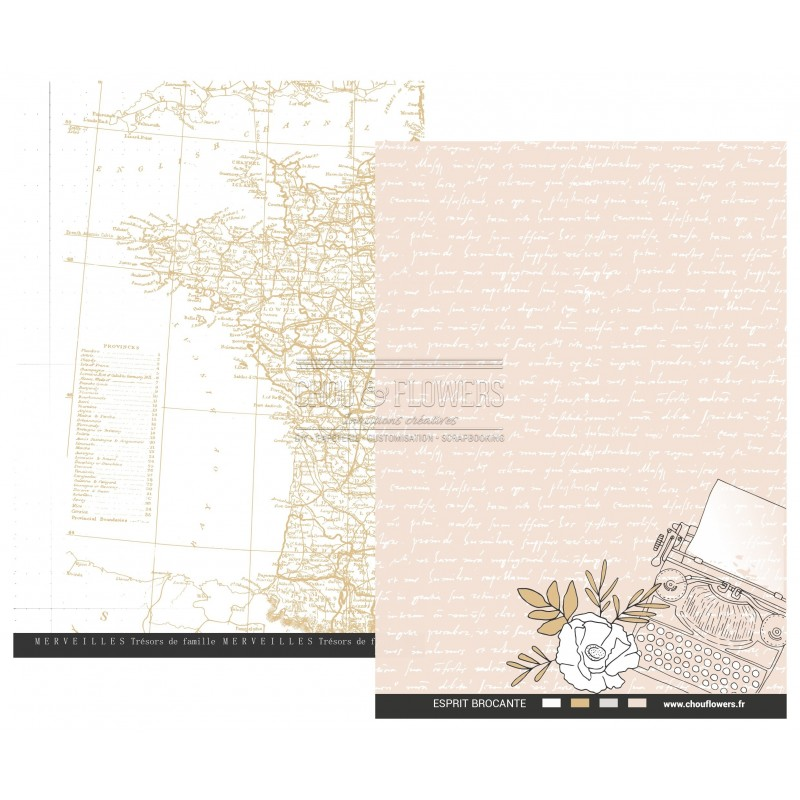 Blok papierów Chou Flowers - ESPRIT BROCANTE A4 - Chou & Flowers - 3