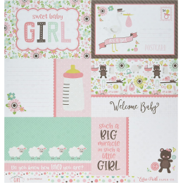 Papier Sweet Baby Girl - Karty do journalingu 30x30 - Echo Park Paper - 1
