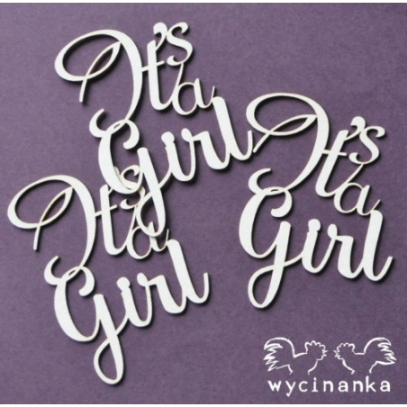 Tekturka napis Wycinanka - IT'S A GIRL 3 szt. - Wycinanka - 1