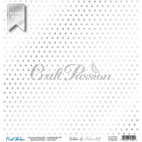 Papier Craft Passion - GWIAZDKI White & Silver 03 30x30 - Craft Passion - 1