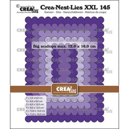 Wykrojniki Crealies Crea-Nest-Lies XXL - 145 PROSTOKĄTY Z DUŻĄ FALBANKĄ - Crealies - 1
