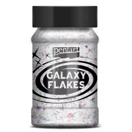 Płatki do złoceń Pentart Galaxy Flakes Białe - MOON WHITE 15g - Pentart - 1