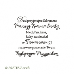 Stempel napis Agateria - DZIŚ PRZYJMUJESZ SAKRAMENT... - Agateria - 1