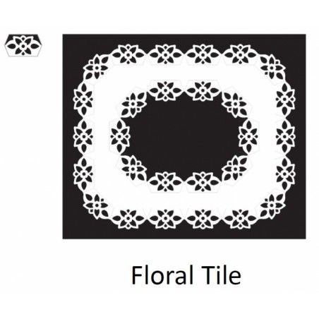Floral Tile - Wkład Dziurkacz ramka - Martha Stewart - 1