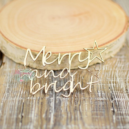Napis Merry and Bright - Miszmasz Papierowy - 1
