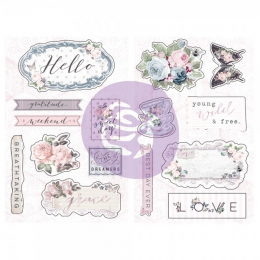 Poetic Rose Chipboard Stickers