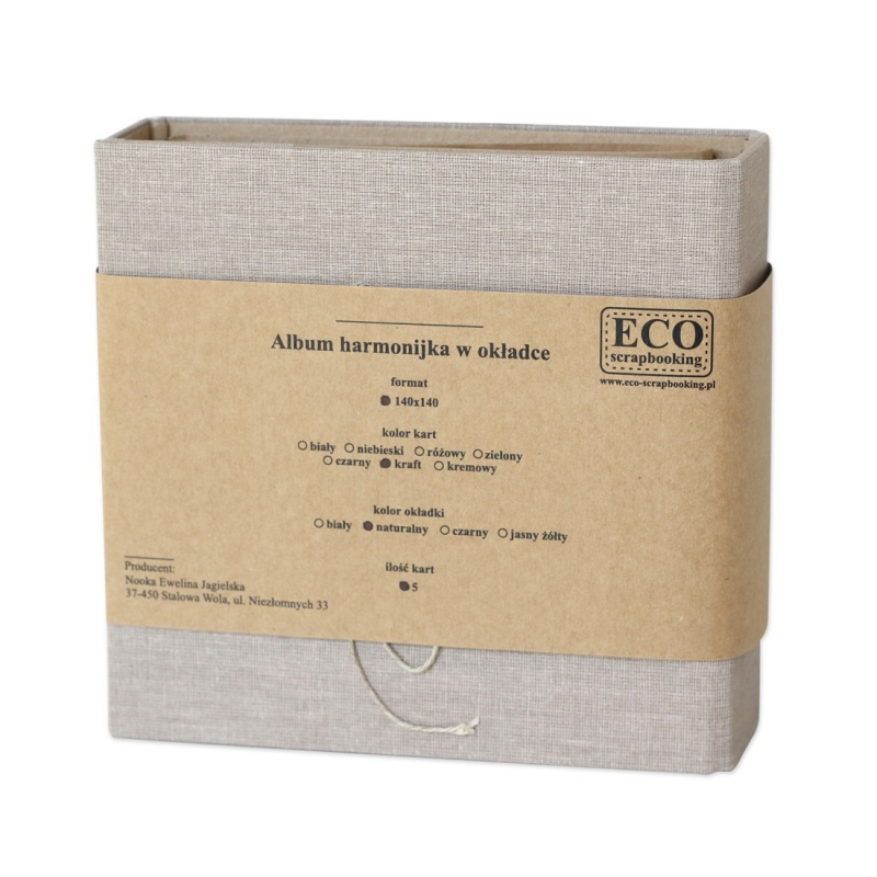 Album harmonijka w okładce Eco-Scrapbooking - KRAFT 14x14x7 - Eco-scrapbooking - 1