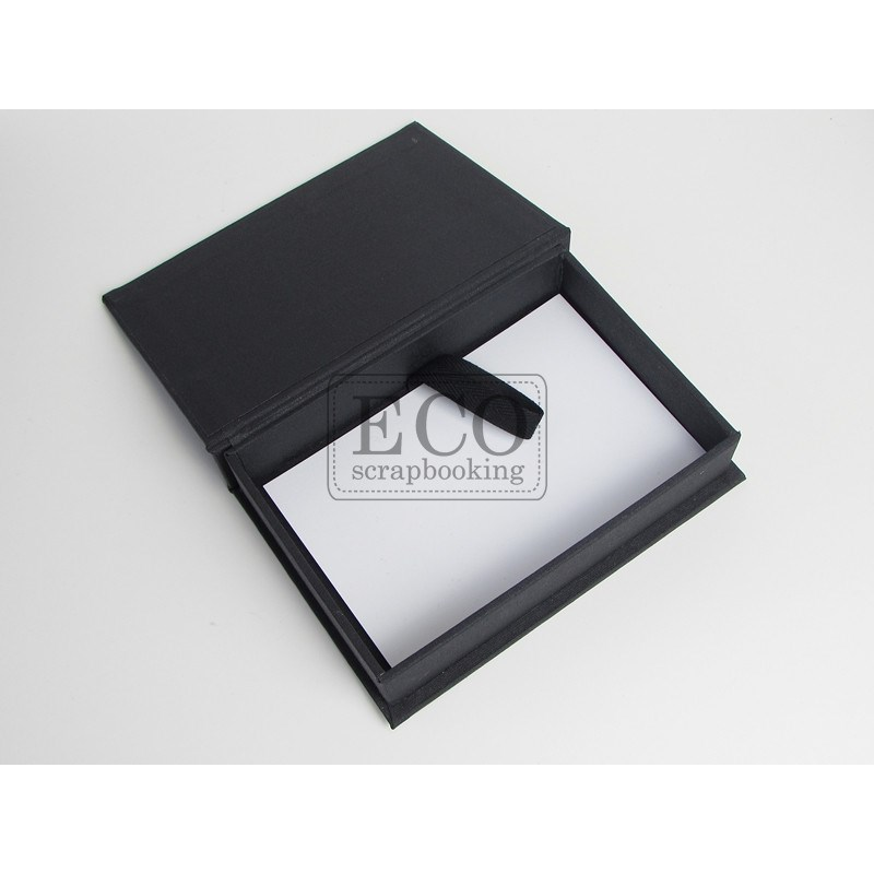 Pudełko płócienne na zdjęcia 10x15 cm - czarne - Eco-scrapbooking - 1
