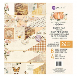 AutumnSunset - 12x12 Paper Pad - 24 sheets w/ fo - Prima Marketing - 1