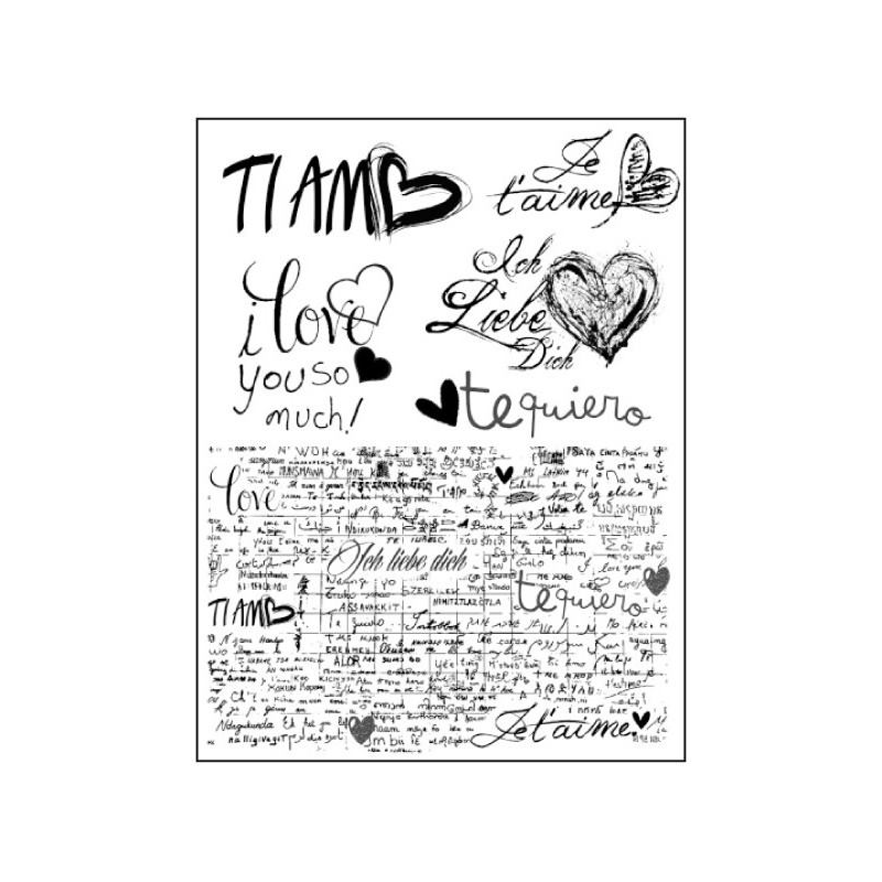 Stemple gumowe  - Ti Amo Love 6 sztuk - Stamperia - 1