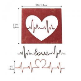 Sizzix Thinlits Die Set - 3PK Heartbeat - Sizzix - 1