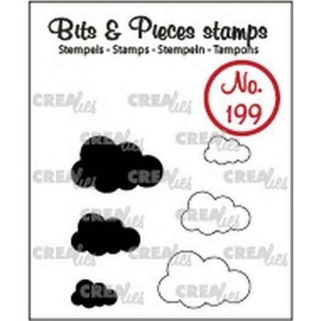Crealies Clearstamp Bits&Pieces Clouds (solid and - Crealies - 1
