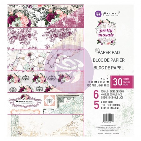 Zestaw papierów - Pretty Mosaic 30x30 cm - Prima Marketing - 1