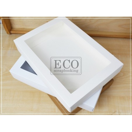 Pudełko z okienkiem 22x15,5x3,5cm - kremowe - Eco-scrapbooking - 1