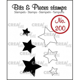 Crealies Clearstamp Bits&Pieces Stars (solid and o - Crealies - 1