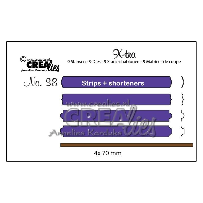 Crealies X-tra no 40 Text Strips Shorteners Set A - Crealies - 1