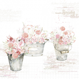 Design paper 'Rose flowers in buckets - Alexandra Renke - 1