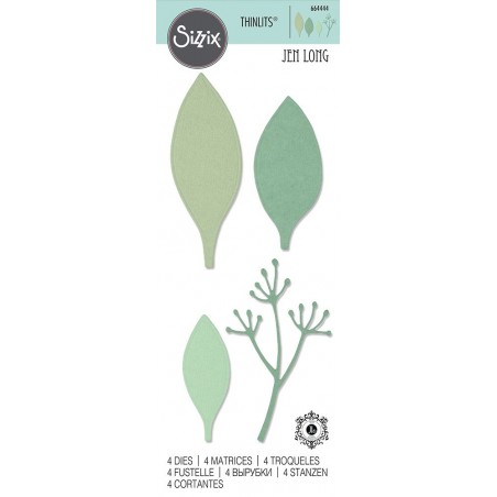 Sizzix Thinlits Die Set - 4PK Elegant Leaves - Sizzix - 1