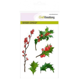 CraftEmotions clearstamps A6 - berry twigs and hol - Craftemotions - 1