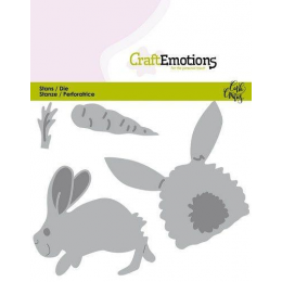 CraftEmotions Die - Bunny 1 -rabbit with carrot - Craftemotions - 1