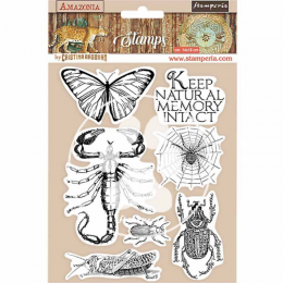 Stemple gumowe 14x18cm - Amazonia Motyle - Stamperia - 1