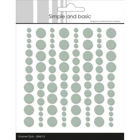 Naklejki wypukłe Simple and Basic - Enamel Dots - SAGE / SZAŁWIA 96 szt. - Simple and Basic - 1