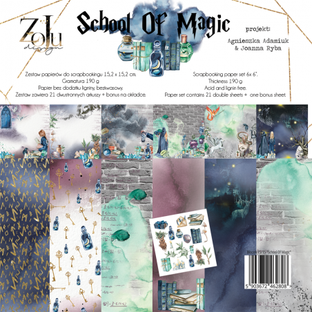 Blok papierów ZoJu Design - SCHOOL OF MAGIC 15x15 - ZoJu Design - 1